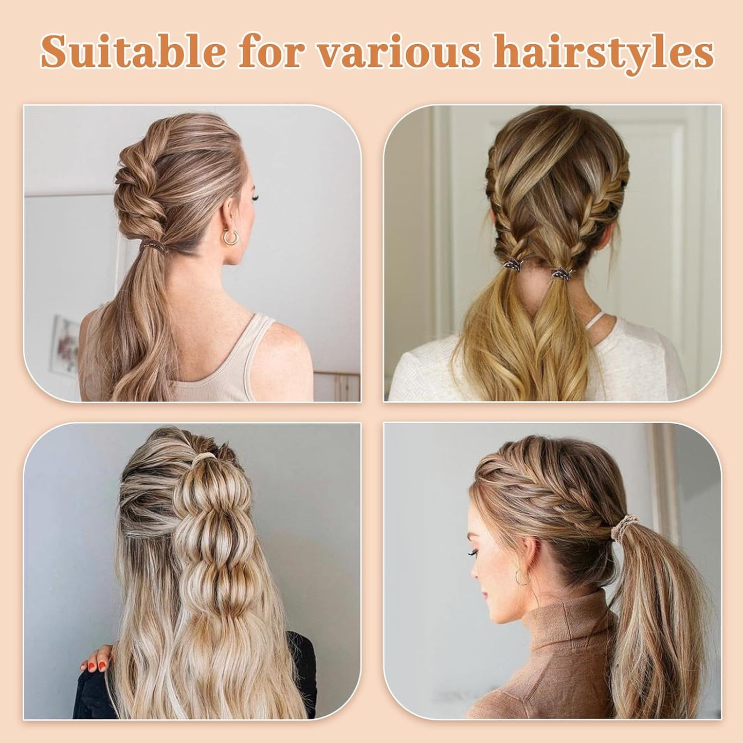 Livhil 25pcs Boho Hair Ties No Damage, Elastic Hair Bands for Women, Scrunchies for Ponytail Holders