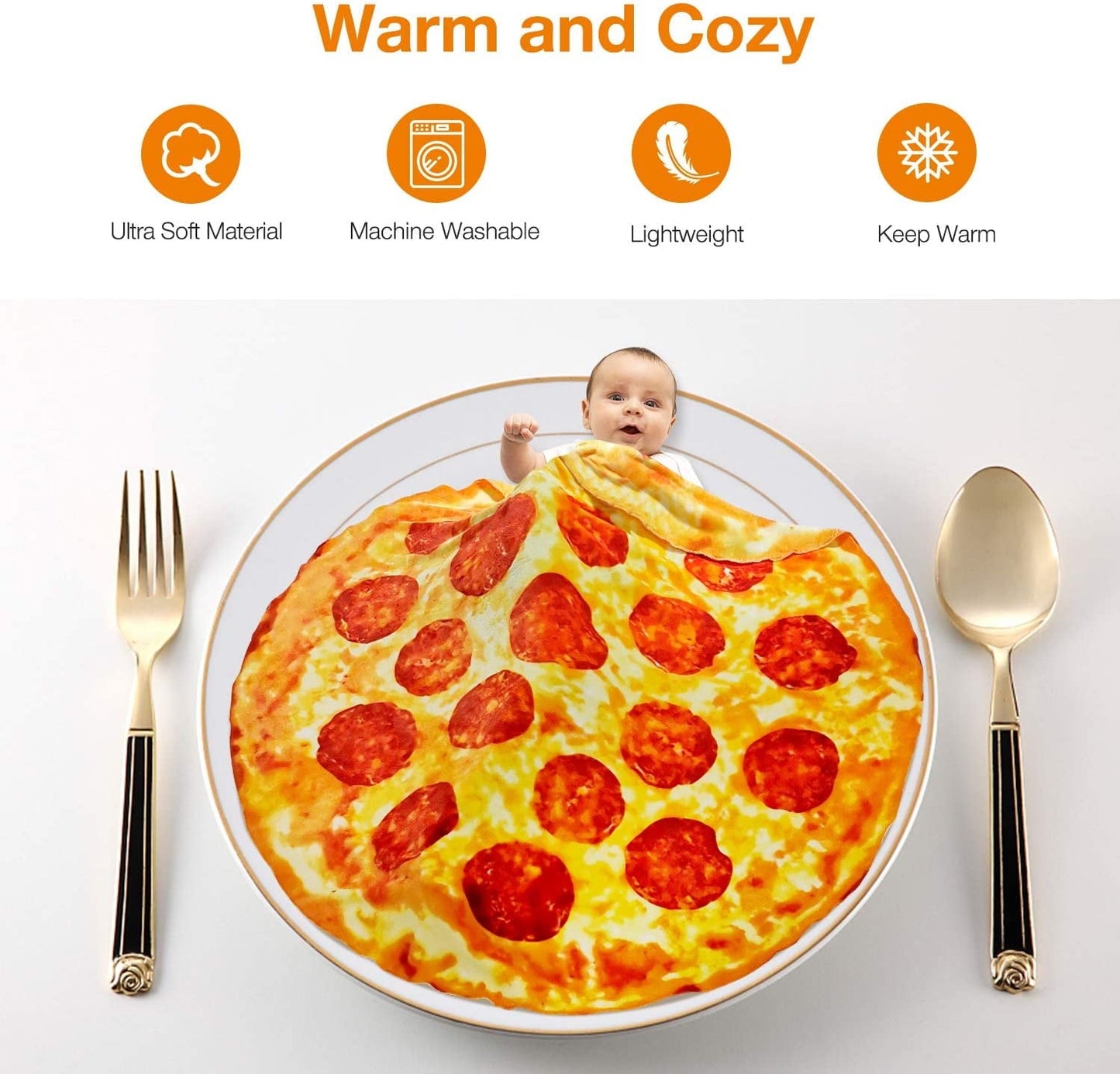 Livhil Giant Tortilla Blanket 71 inch Double Sided, Tortilla Blanket Adult Size Funny Blankets Food Blankets