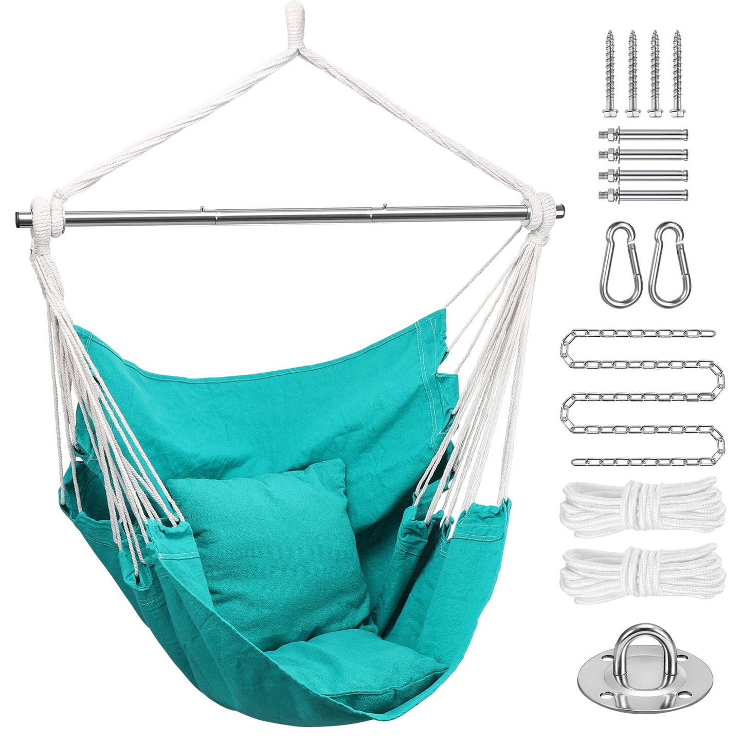 Livhil Hammock Chair Hanging Rope Swing, Outdoor Hanging Chair