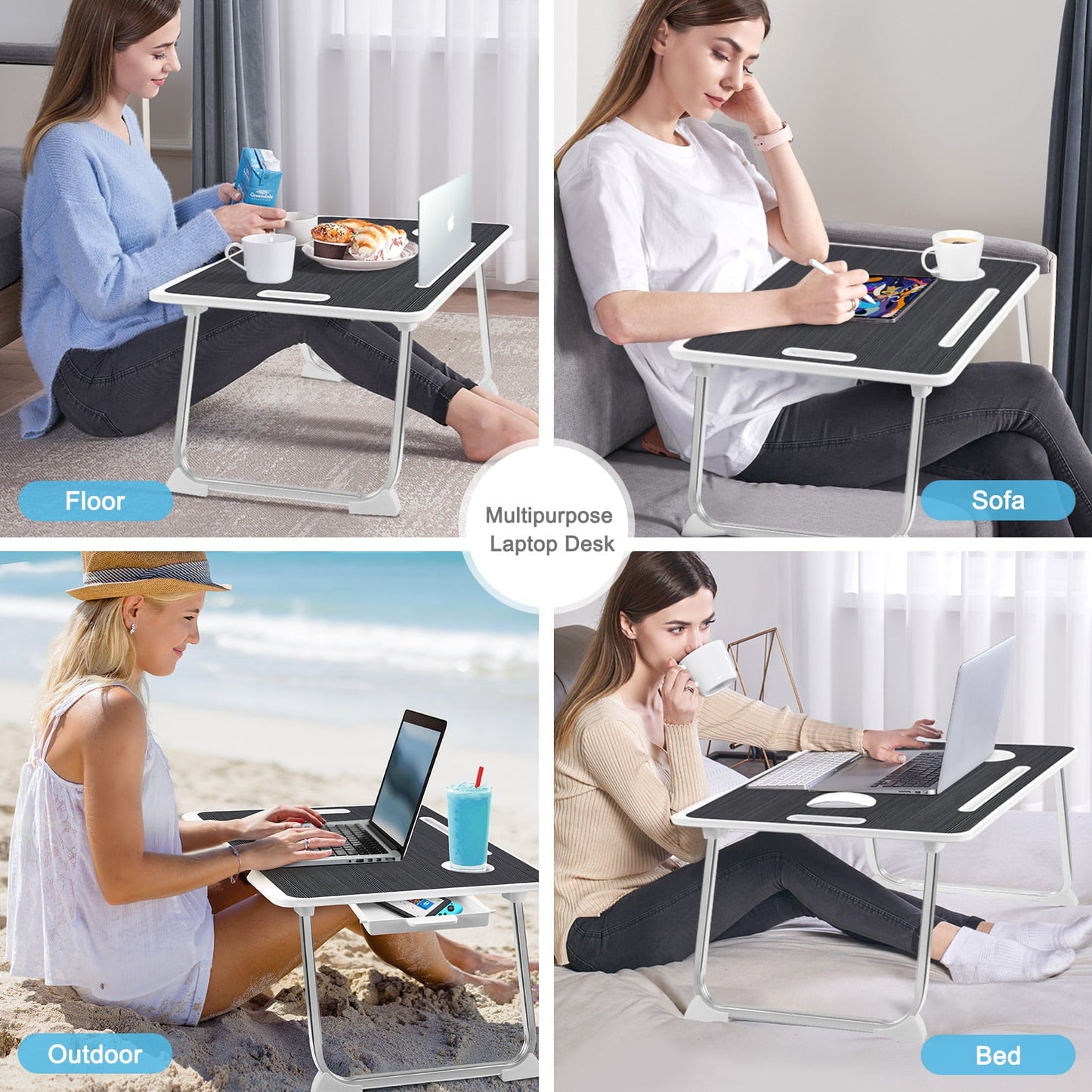 Livhil Large Lap Desk for Bed | Laptop Table, Portable Lap Writing Desk