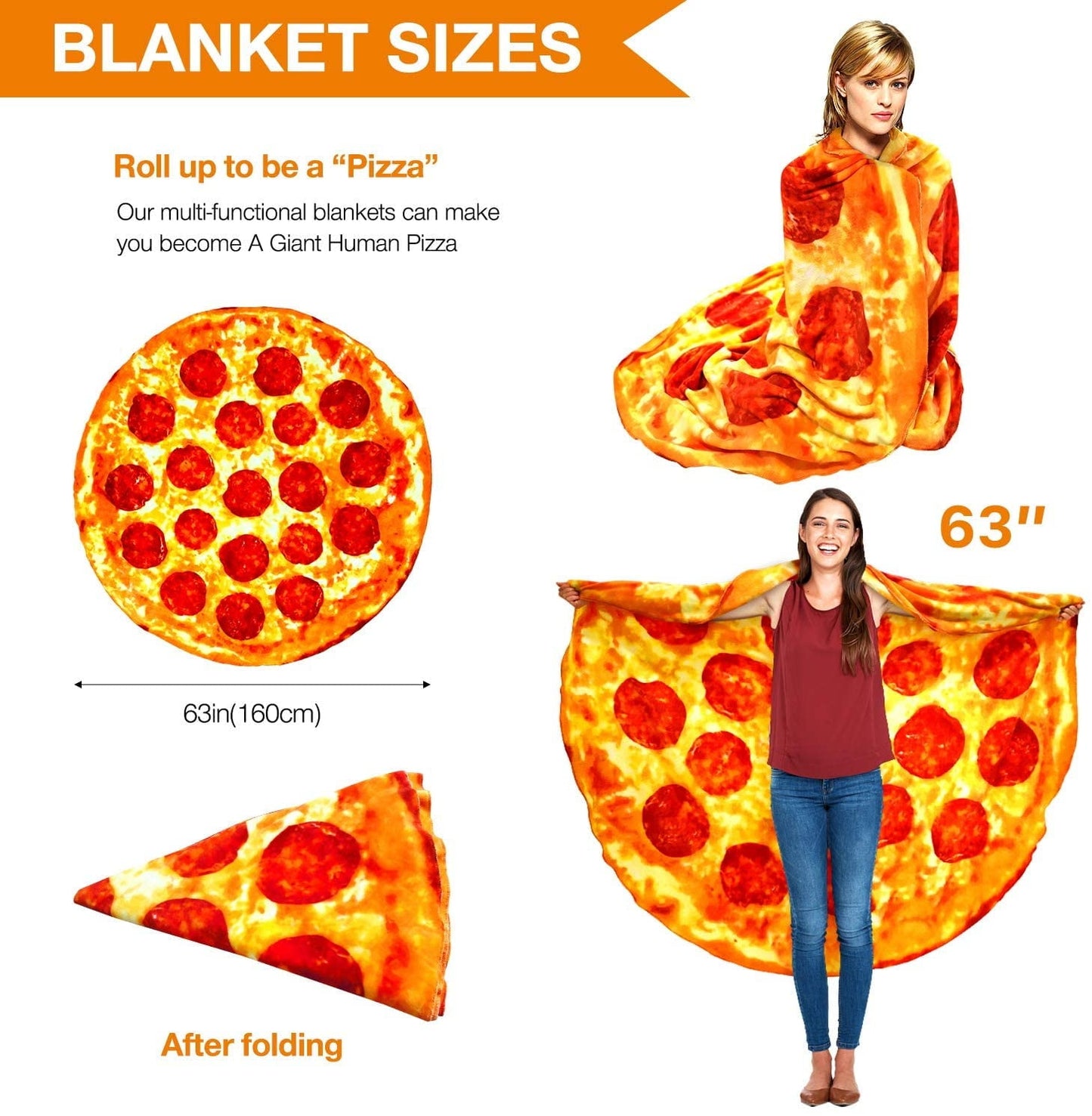 Livhil Giant Tortilla Blanket 71 inch Double Sided, Tortilla Blanket Adult Size Funny Blankets Food Blankets