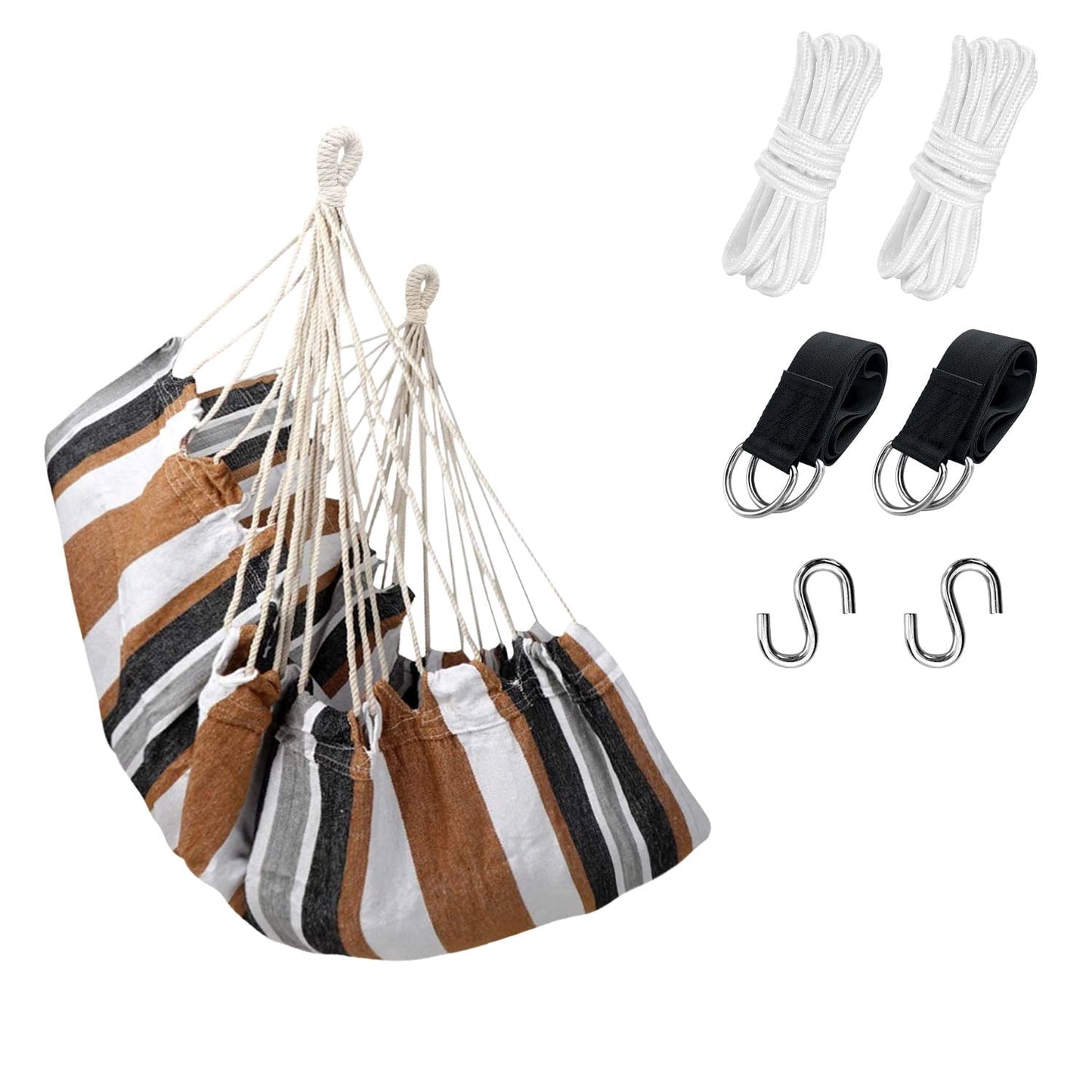 Hammock Chair Hanging Rope Hammock Swing Chair, Max 300 lbs Portable Hanging Hammock Chair