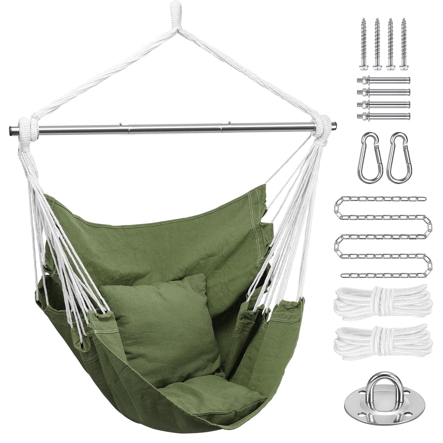 Livhil Hammock Chair Hanging Rope Swing, Outdoor Hanging Chair