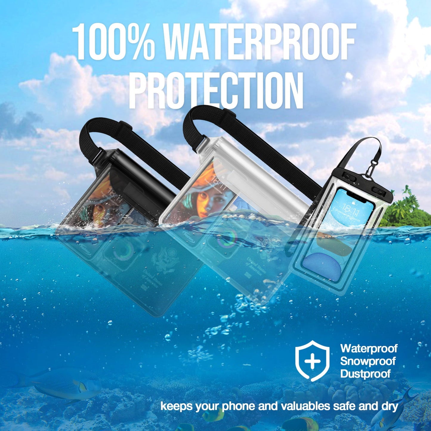 Livhil Waterproof Dry Bag and Waterproof Cell Phone Bag for Outdoor Water Sports Paddle