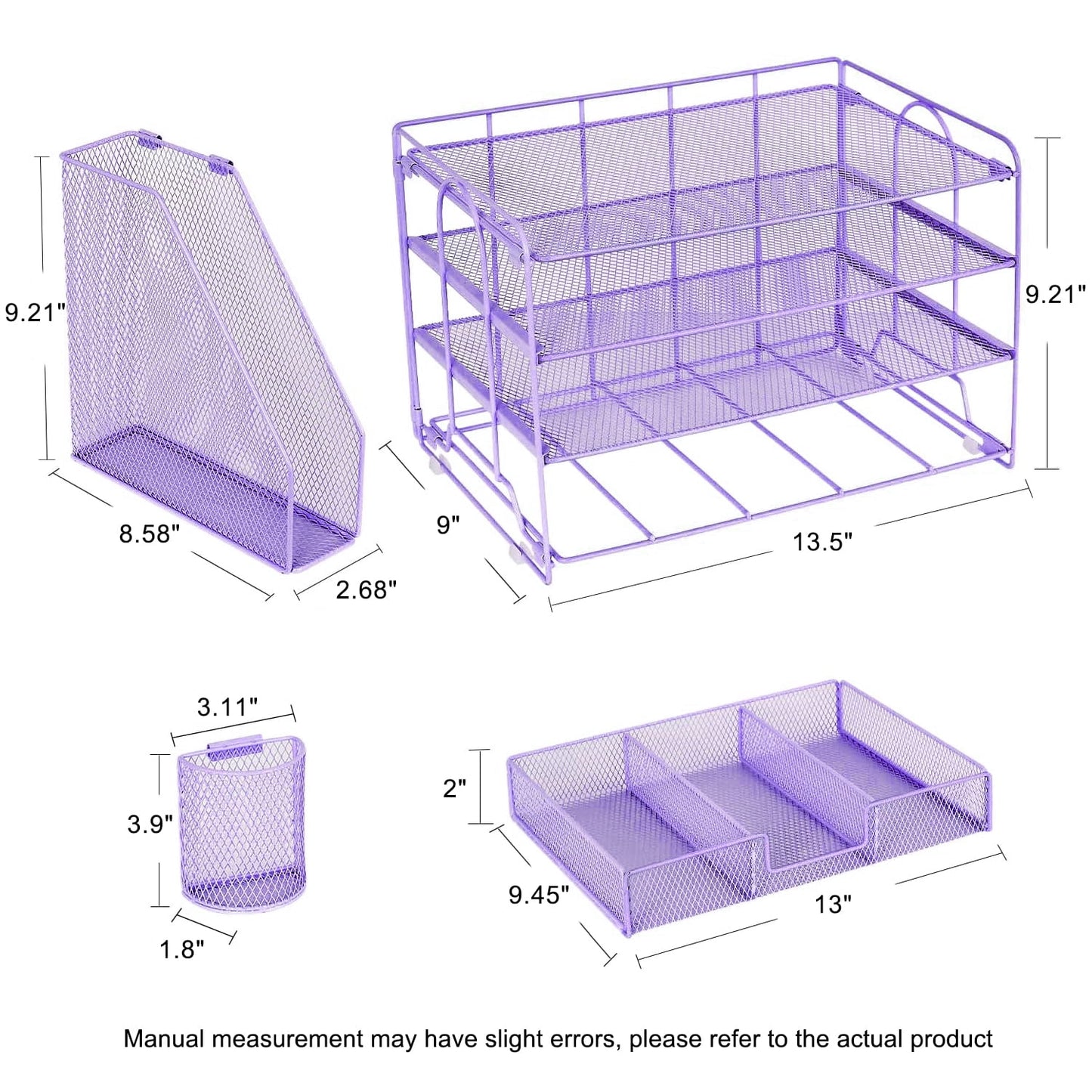 Livhil Desk Organizer Office Accessories, 4-Tier Desk Organizers and Storage & Workspace with Drawer and 2 Pen Holder for Office Supplies (Black)