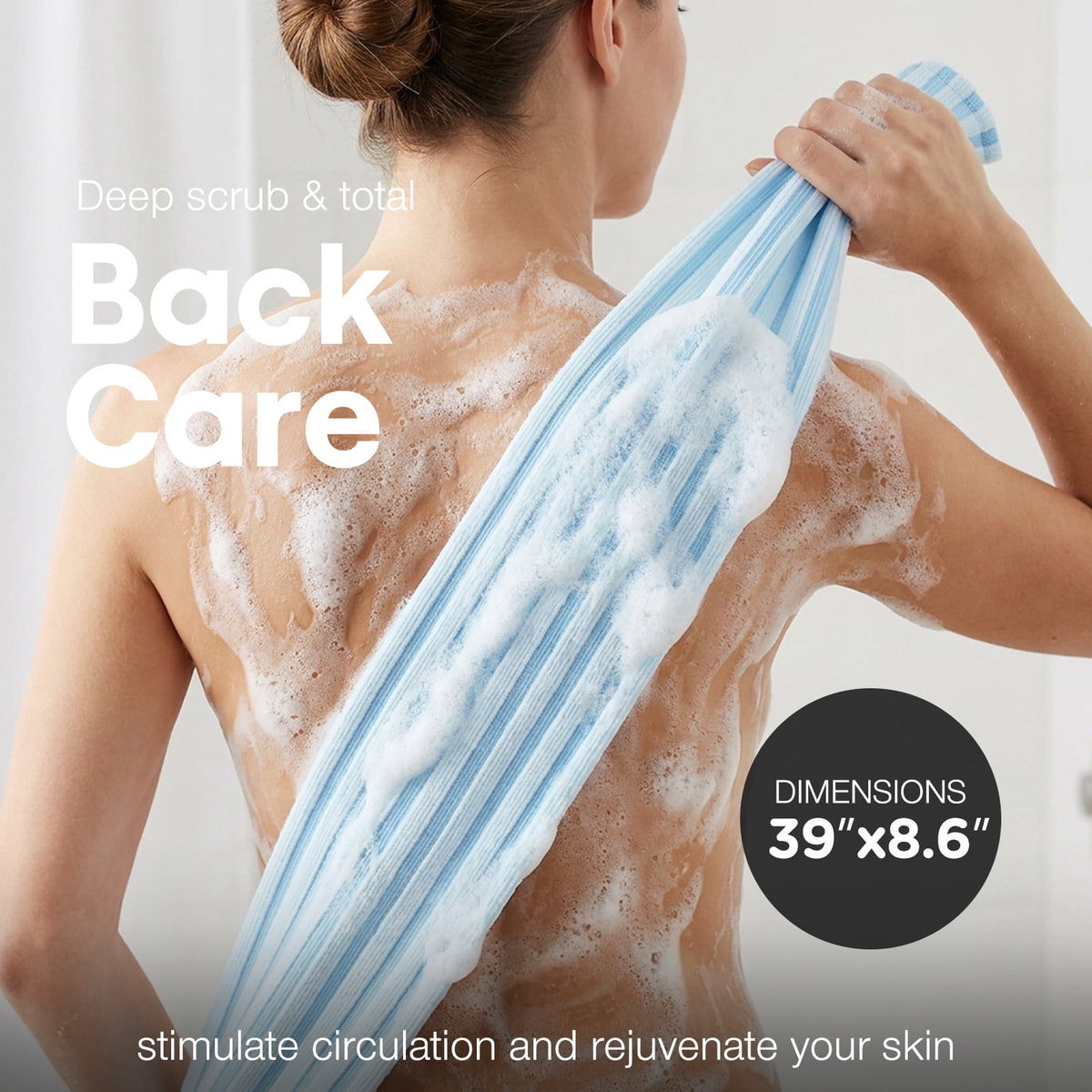 Livhil 2Pcs Exfoliating Shower Towel, Exfoliating Washcloth Stretchable Quick Dry, Exfoliating Towel for Body, Suitable for All Skin
