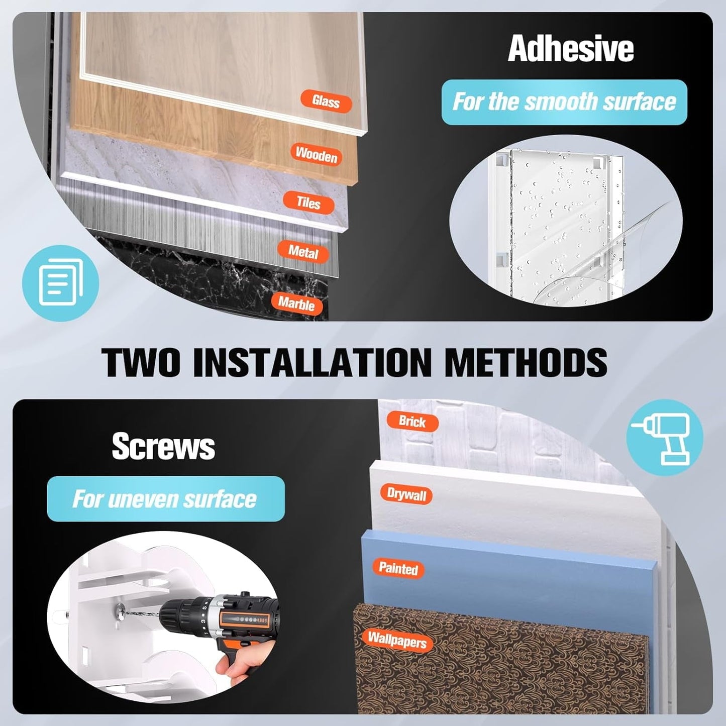 Livhil Hat Organizer for Baseball Caps 2Pack, Hat Rack for Wall with Strong Adhesive Hold up to 20 Hats, Hat Hanger Holder Display for Door Closet