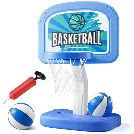 Ayieyill Pool Basketball Hoop, Swimming Pool Basketball Games with Pool Basketball Hoop Poolside and 2 Balls