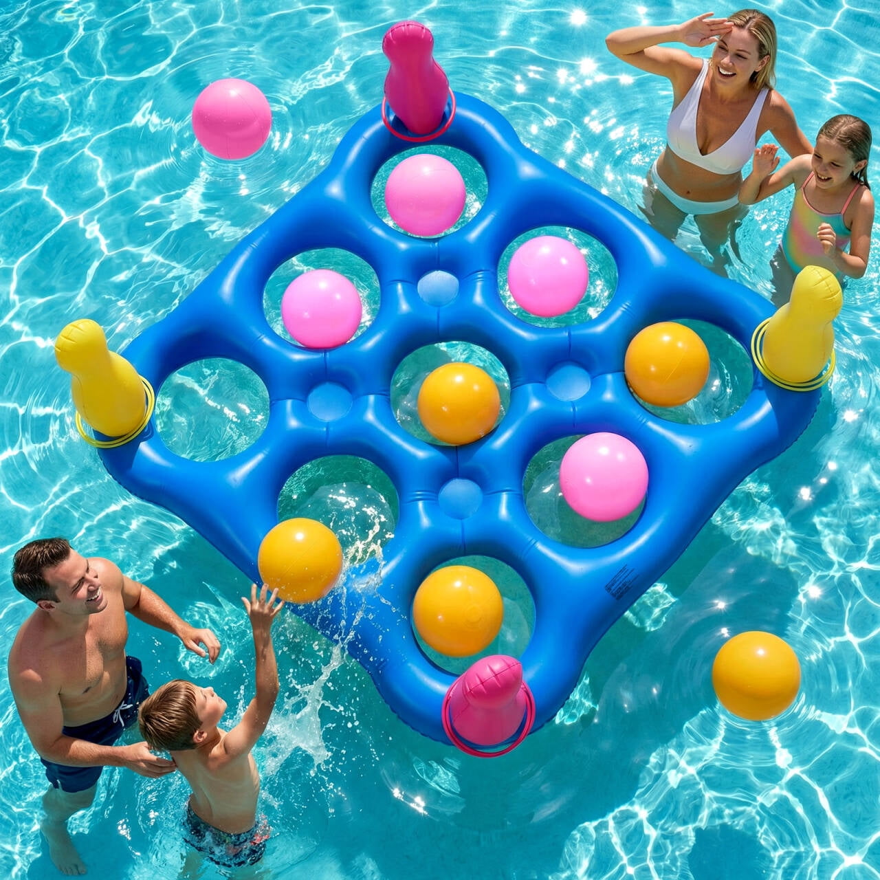 Livhil Pool Games Inflatable Pool Toys Tic Tac Toe Game
