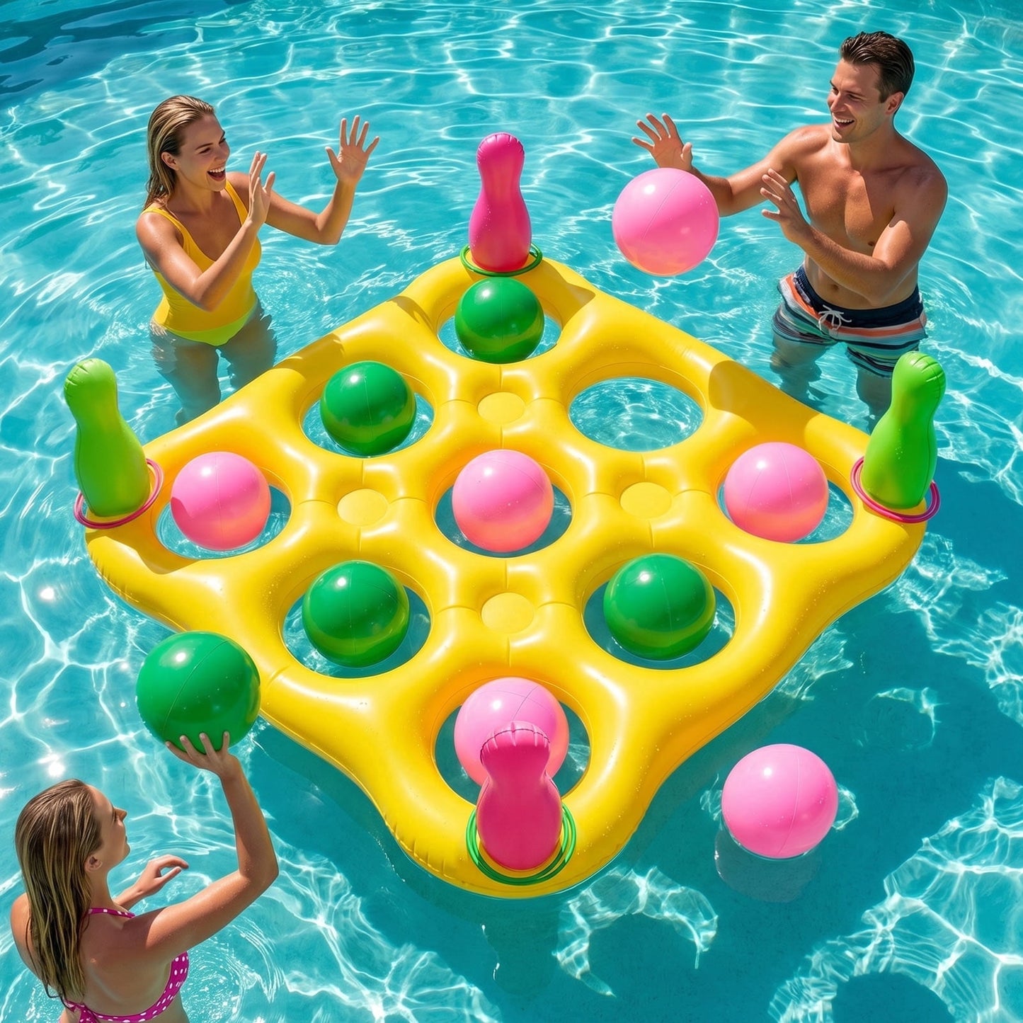 Livhil Pool Games Inflatable Pool Toys Tic Tac Toe Game