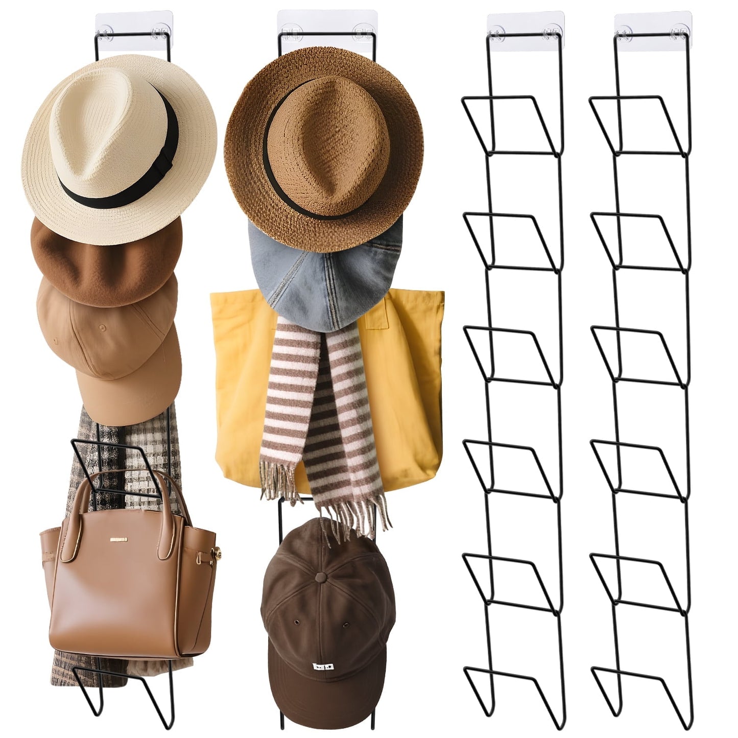 Livhil 12Pack Hat Holder Hat Hanger Hat Organizer Hat Rack for Wall, Door, Wig Holder