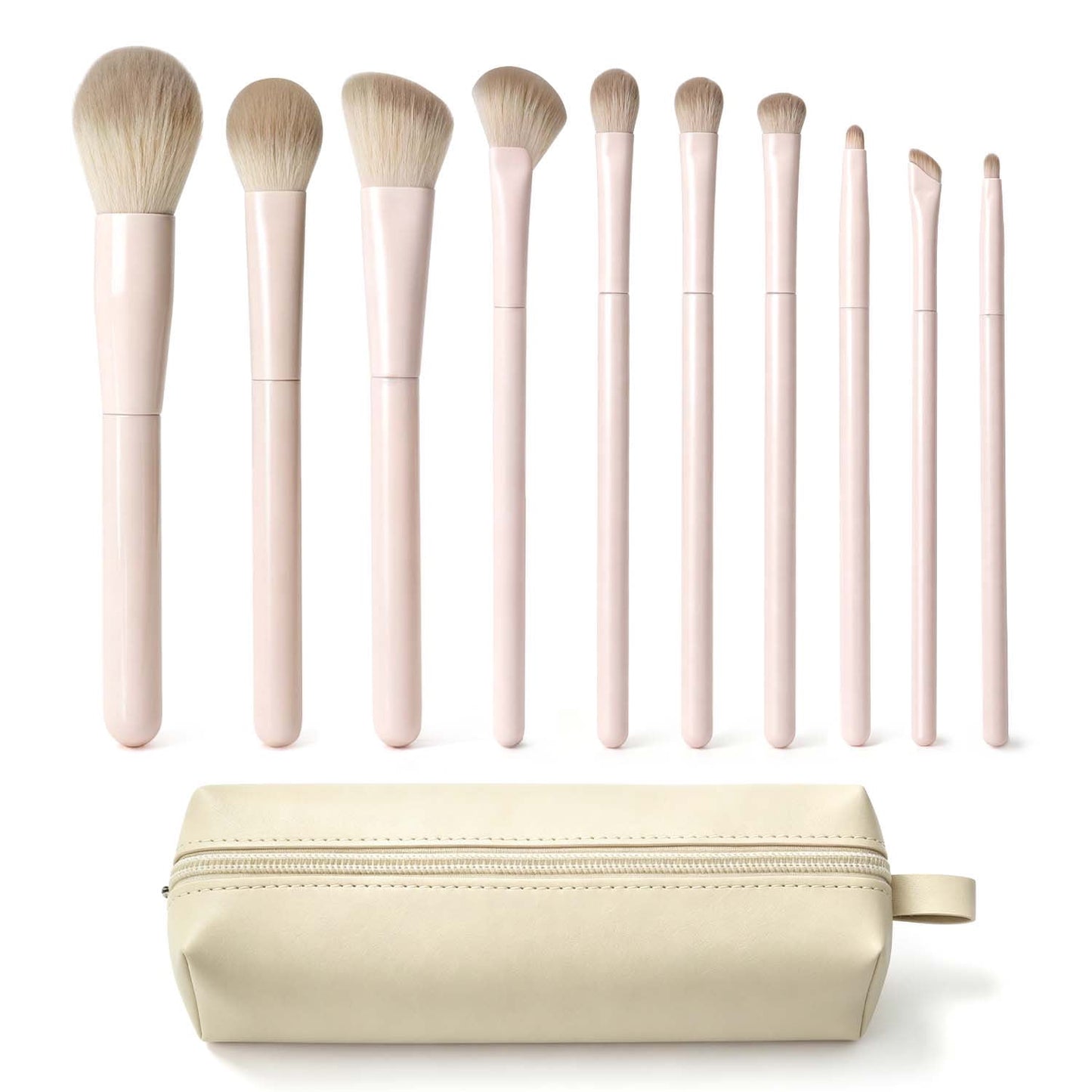 Livhil 13 Pcs Pink Makeup Brushes Set, Soft Makeup Brushes with Pouch, Eyeshadow Brushes Easy-taken Full Face Cosmetic Brushes for Beginners