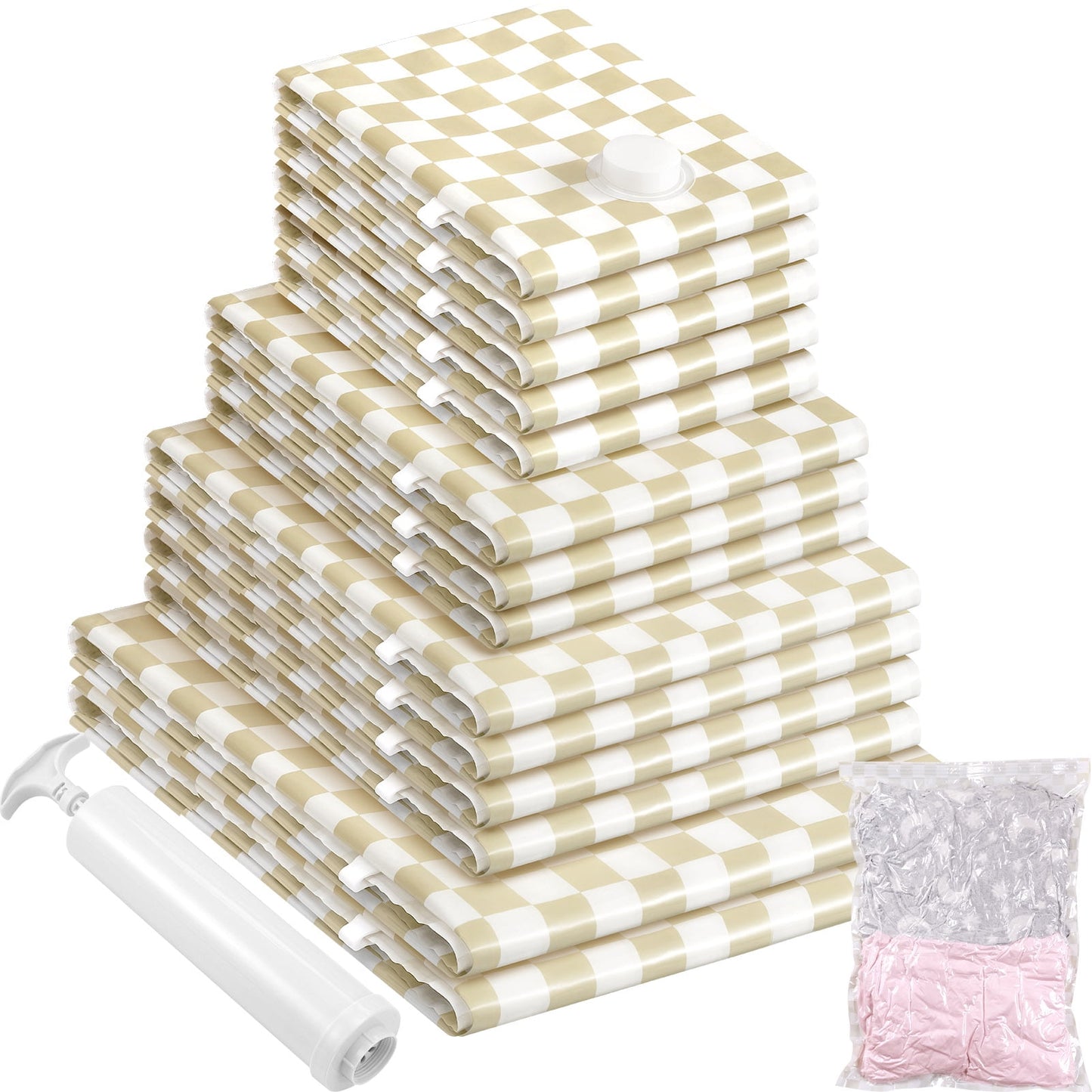 Livhil Vacuum Storage Bags, Home Essentials Space Saver Vacuum Bags Compression, Hand Pump Included