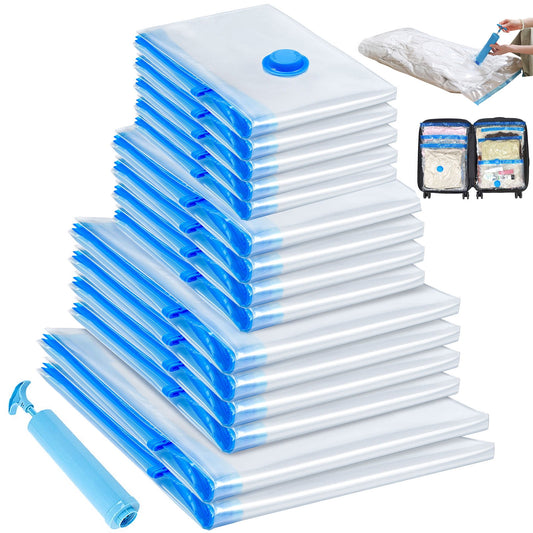 Livhil Vacuum Storage Bags, Home Essentials Space Saver Vacuum Bags Compression, Hand Pump Included