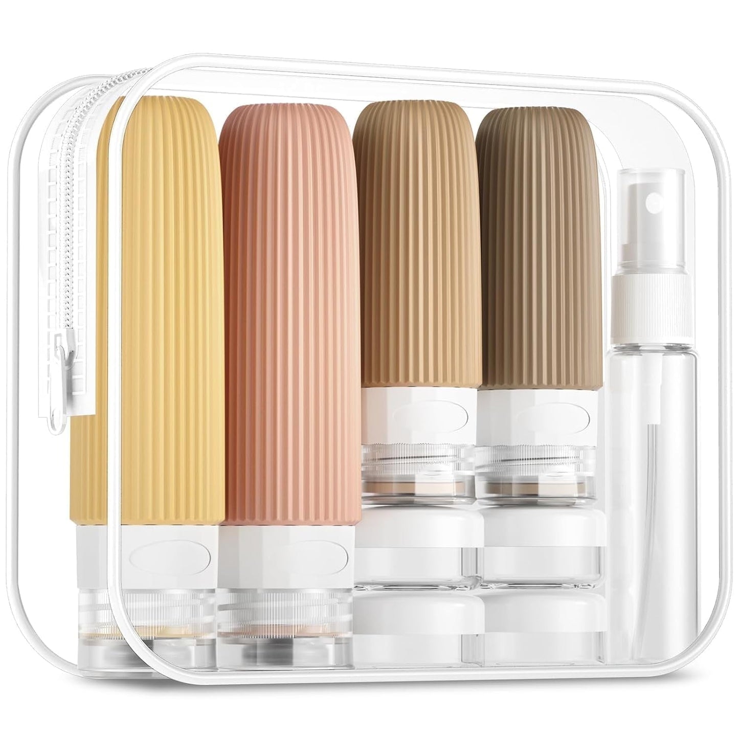 Livhil 16 Pcs Travel Bottles for Toiletries, Leak Proof Refillable Travel Containers, Travel Essentials Silicone Toiletry Bottles