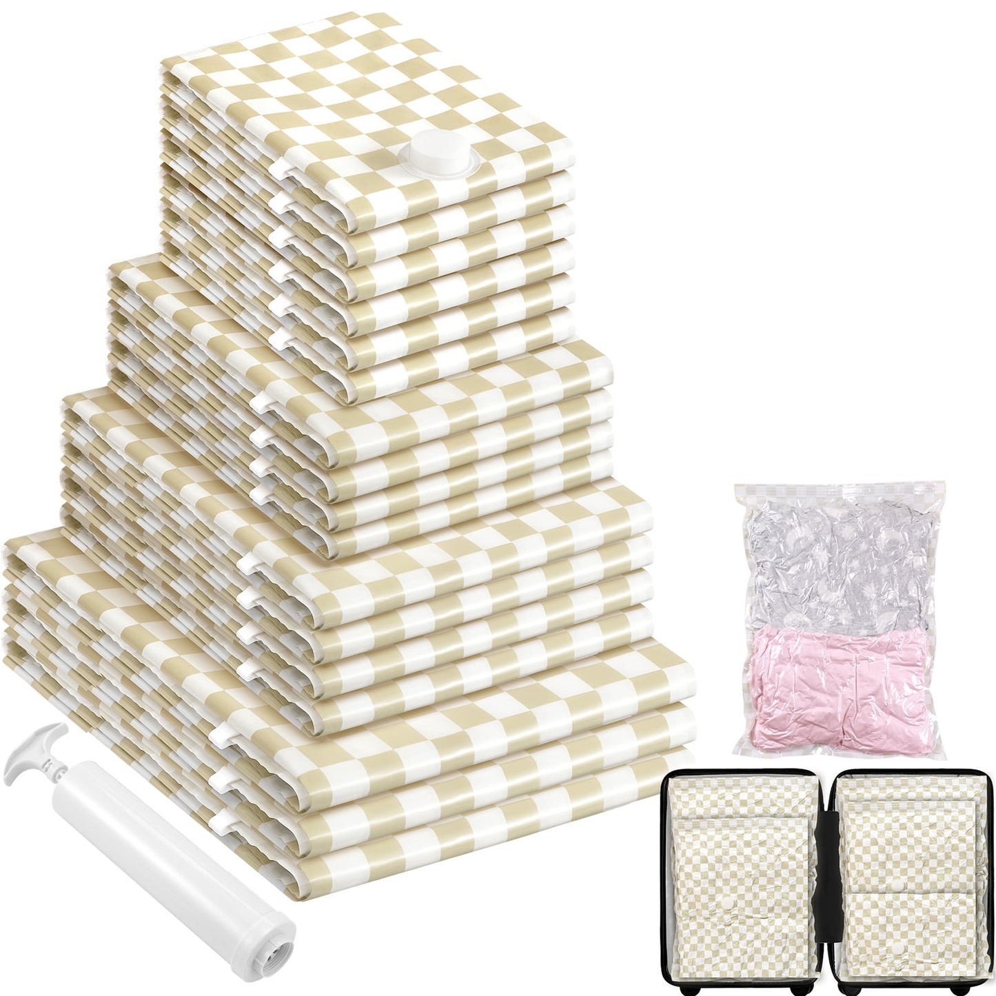 Livhil Vacuum Storage Bags, Home Essentials Space Saver Vacuum Bags Compression, Hand Pump Included