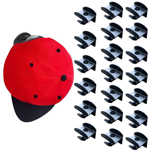 Livhil 20 Pack Minimalist Baseball Hat Rack, Adhesive Hat Hooks Strong Hold Hat Organizer for Wall, Hat Hanger Hang Household Items