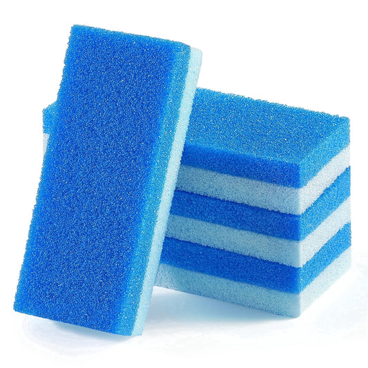 Livhil 4 Pack 2-in-1 Foot Pumice Stone for Feet, Double Sided Foot Stone for Dead Skin Feet Pedicure Stone for Callus Remover and Scrubber (Blue)