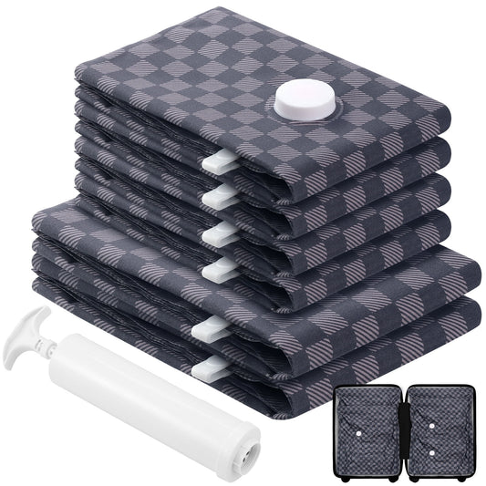 Livhil 6 Pcs Oxford Cloth Vacuum Storage Bags,Space Saver Seal Bags for Clothes,with Hand Pump