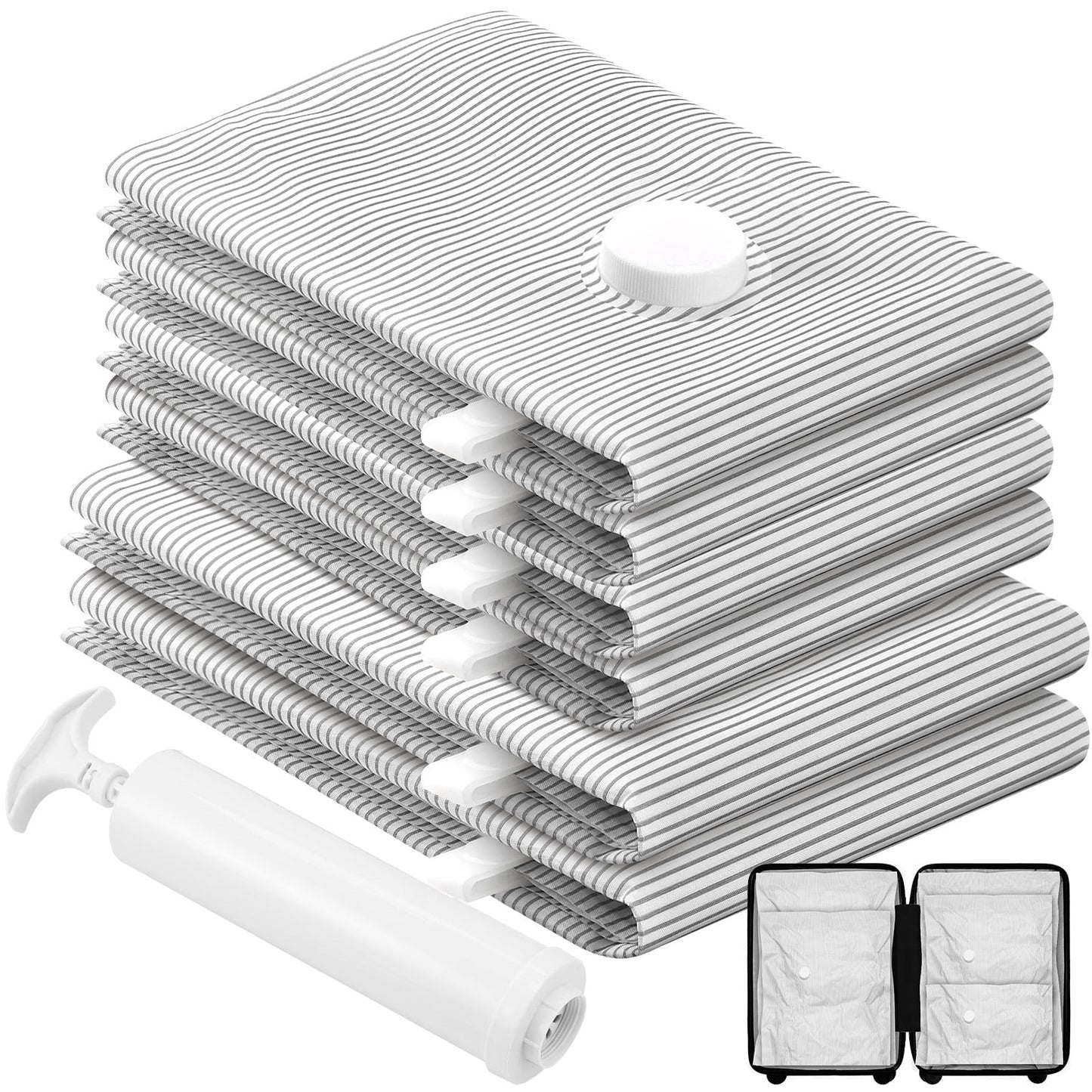 Livhil 6 Pcs Oxford Cloth Vacuum Storage Bags,Space Saver Seal Bags for Clothes,with Hand Pump