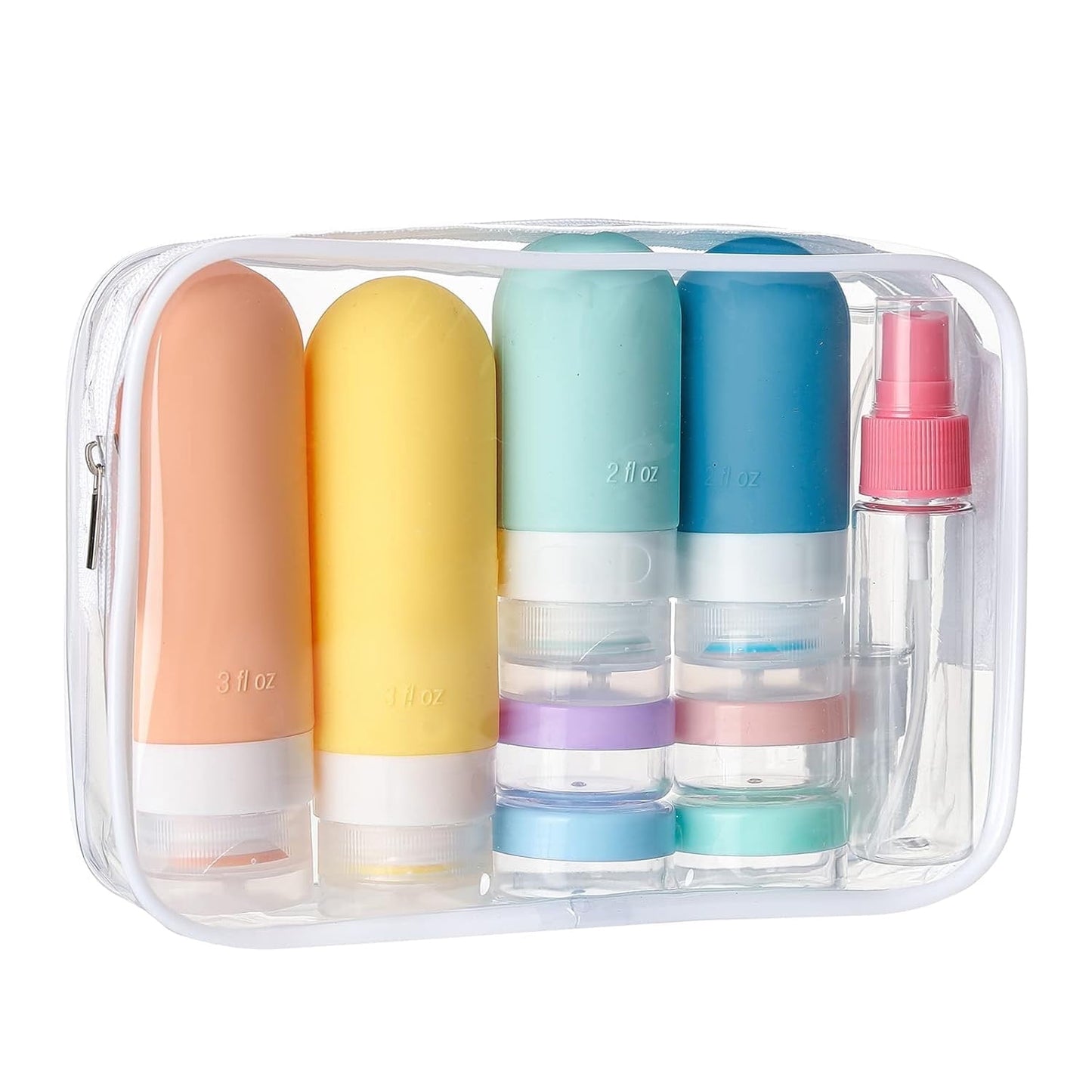 Livhil 16 Pcs Travel Bottles for Toiletries, Leak Proof Refillable Travel Containers, Travel Essentials Silicone Toiletry Bottles