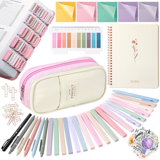 Livhil 154pcs Bible Study Supplies Complete Bible Journaling Kit, Christian Gifts for Women, Bible Study Tools for Devoted Christian Learner