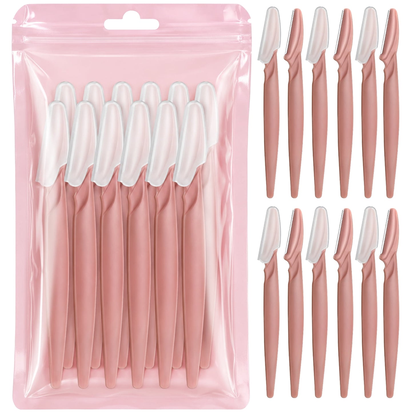 Livhil Dermaplane Razor for Women Face, 12Pcs Eyebrow Razor And Face Razors for Women&Men, Eyebrow Trimmer with Protective Cover(Terracotta)