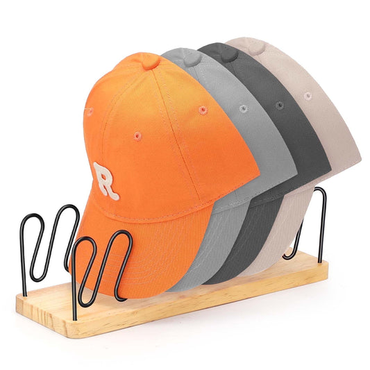 Livhil Hat Organizer for Baseball Caps, Premium Wood and Metal Design Tabletop Hat Stand for Baseball Caps, Hat Rack for Closet