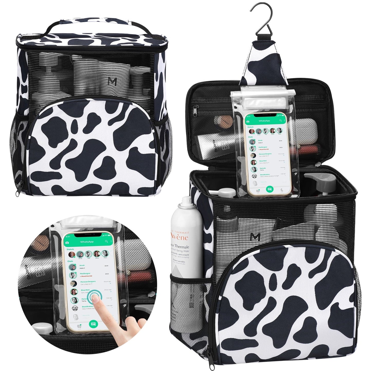 Livhil Shower Bag for College Dorm, Hanging Portable Mesh Gym Shower Caddy Toiletry Bag