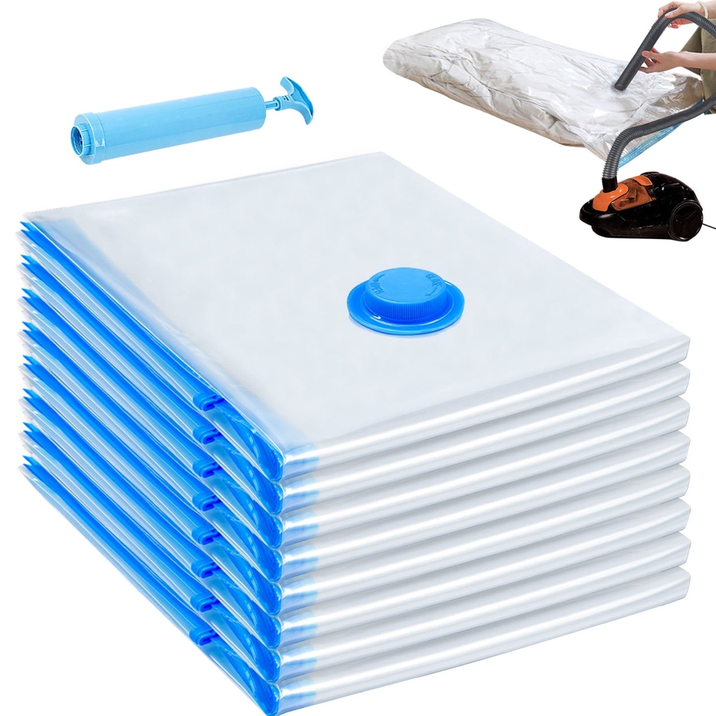 Livhil 6 Combo Vacuum Storage Bags with Pump, Jumbo Large Medium Space Saver Vacuum Seal Bags for Clothing Travel