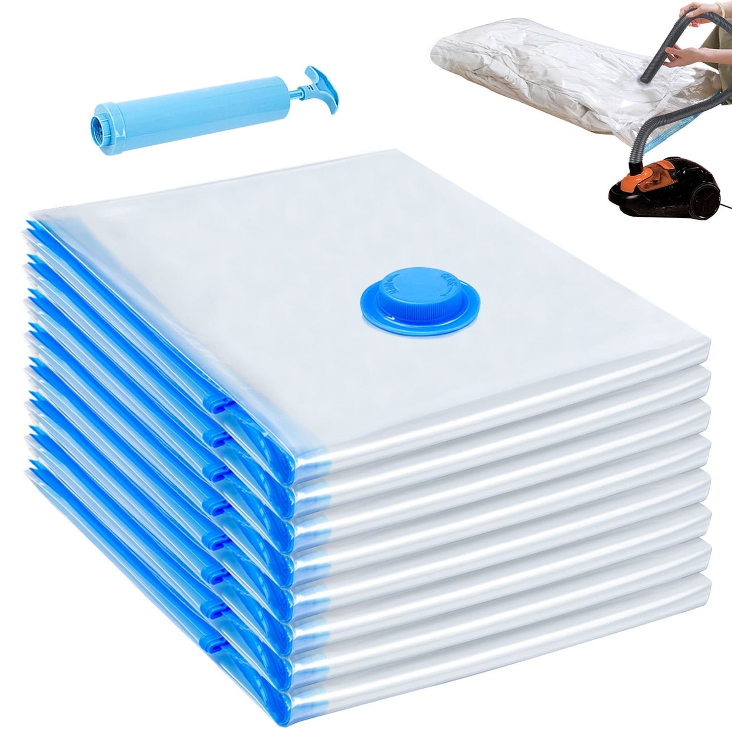 Livhil 6 Combo Vacuum Storage Bags with Pump, Jumbo Large Medium Space Saver Vacuum Seal Bags for Clothing Travel