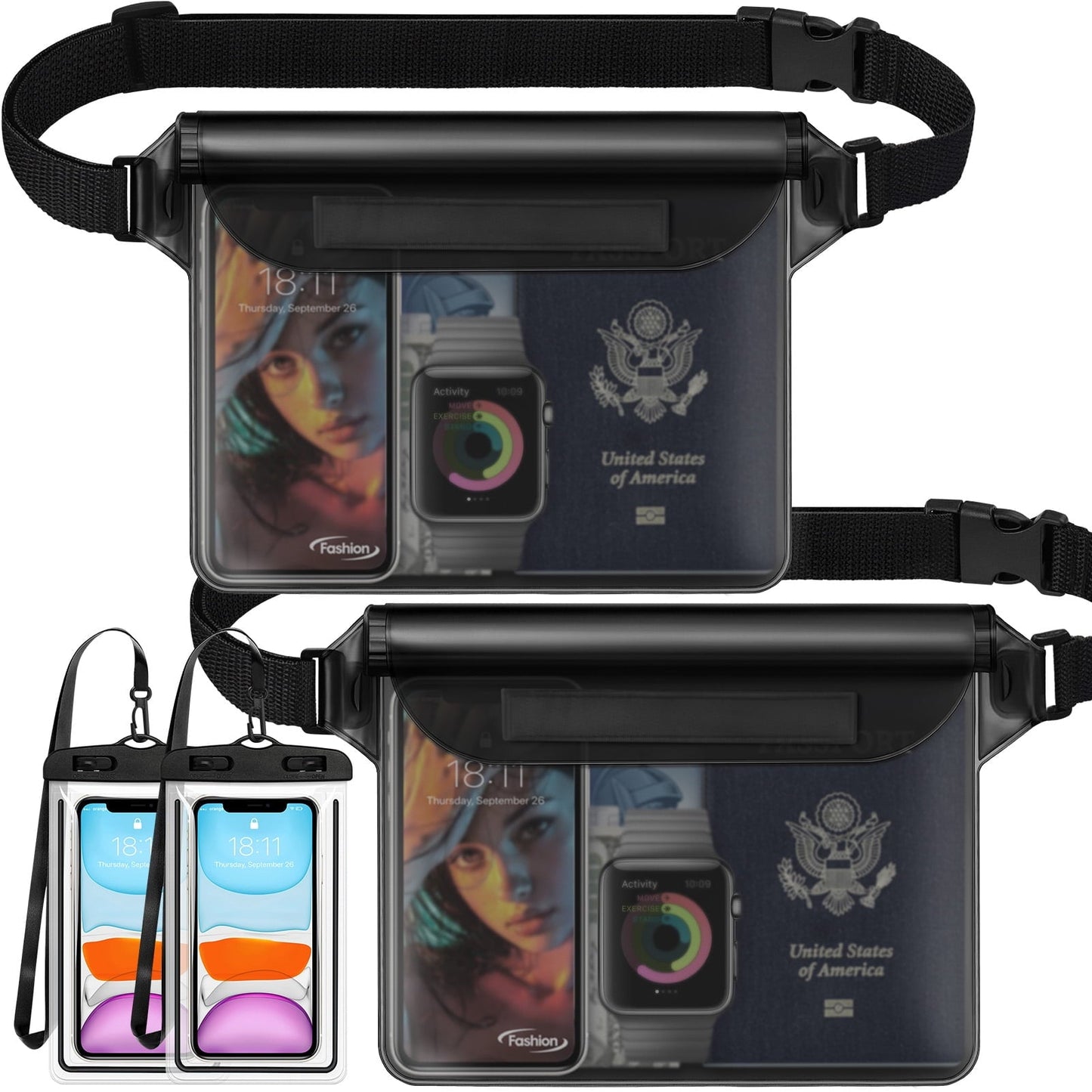 Livhil Waterproof Dry Bag and Waterproof Cell Phone Bag for Outdoor Water Sports Paddle