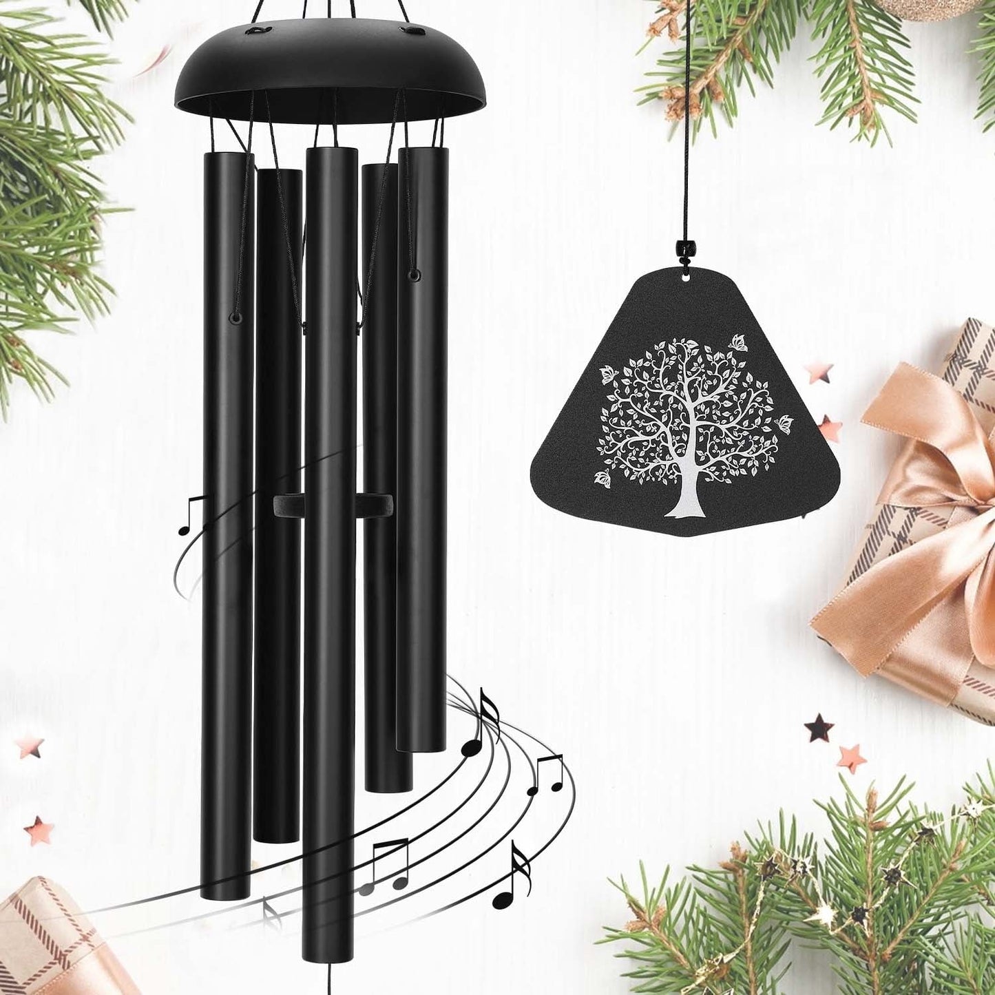 Livhil Wind Chimes for Outside, Memorial Wind Chimes Deep Tone, Soothing Aluminium Windbell