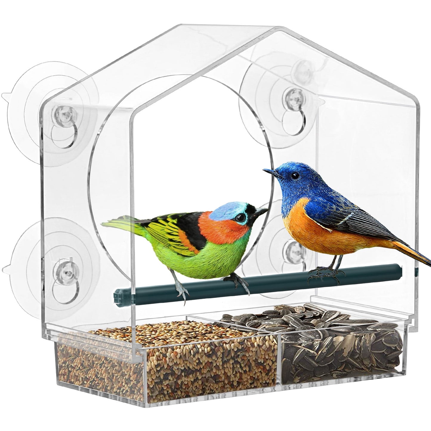 Livhil Window Bird Feeders with Strong Suction Cups, Outside Bird Window Feeder
