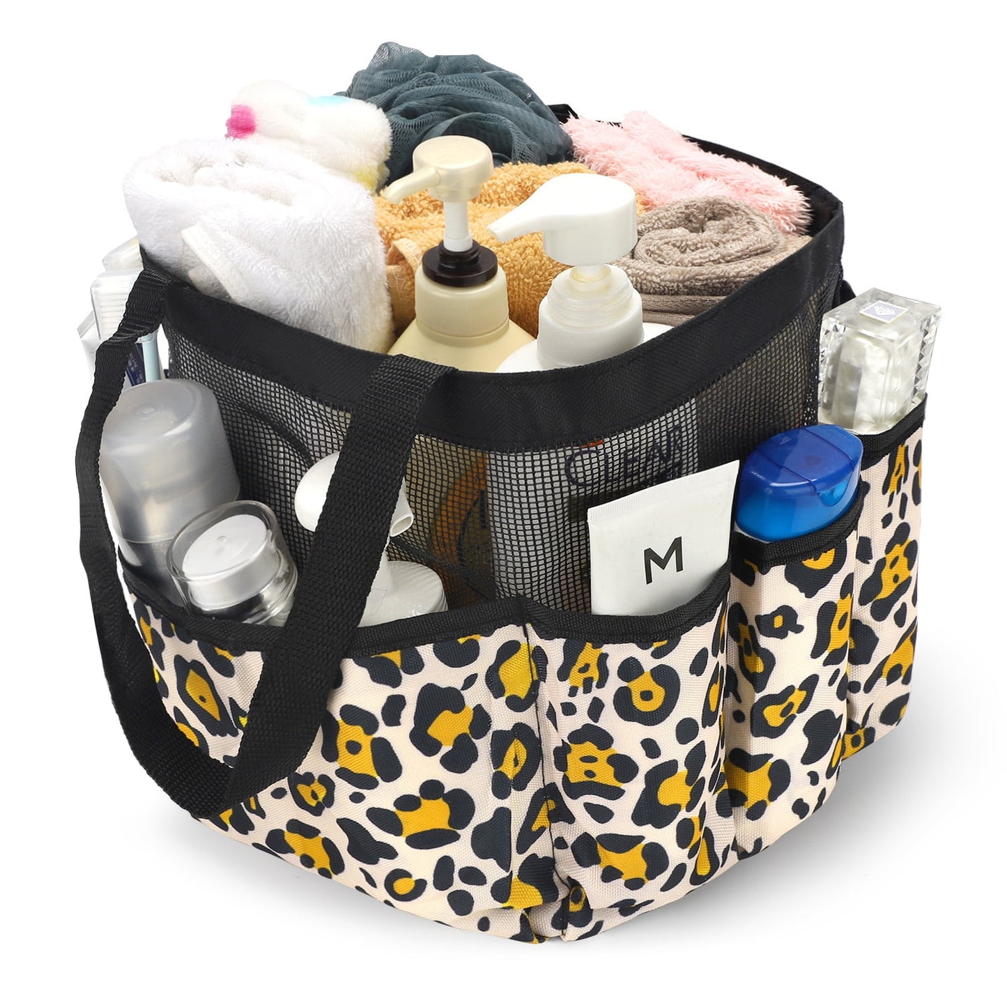 Livhil Mesh Shower Caddy Basket for College Dorm Room Essentials with 8 Storage Pockets