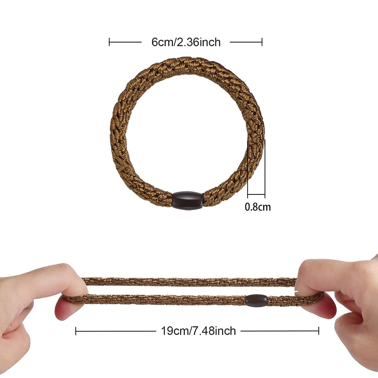 Livhil 30 Pcs Hair Ties No Damage No Crease Hair Elastics, Hair Ties for Women Girls, Elastics Hair Bands Ponytail Holders for Thick Hair (Black/Brown/White/Beige/Coffee)