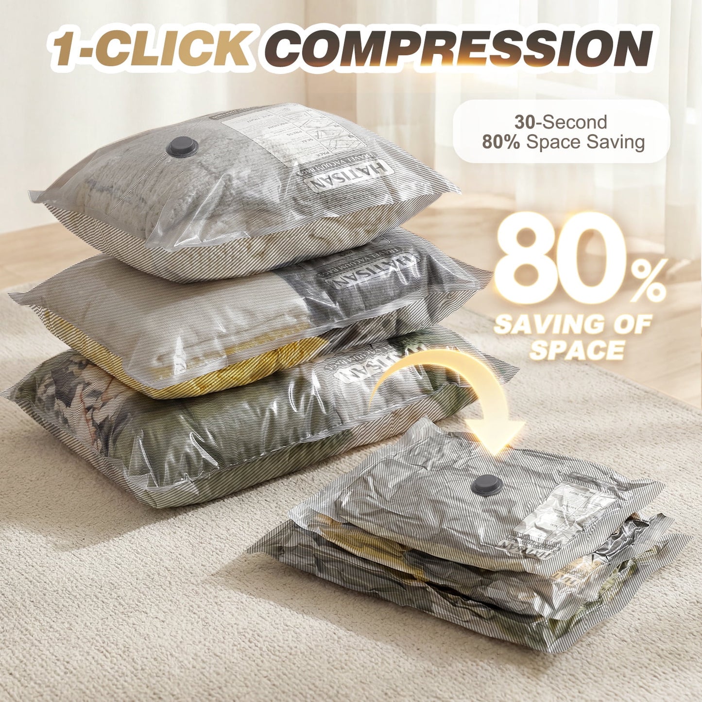 Livhil Vacuum Storage Bags with Electric Pump, Vacuum Seal Bags for Clothes, Travel Vacuum Bags with Pump, Reusable Shrink Bags, Square Grid