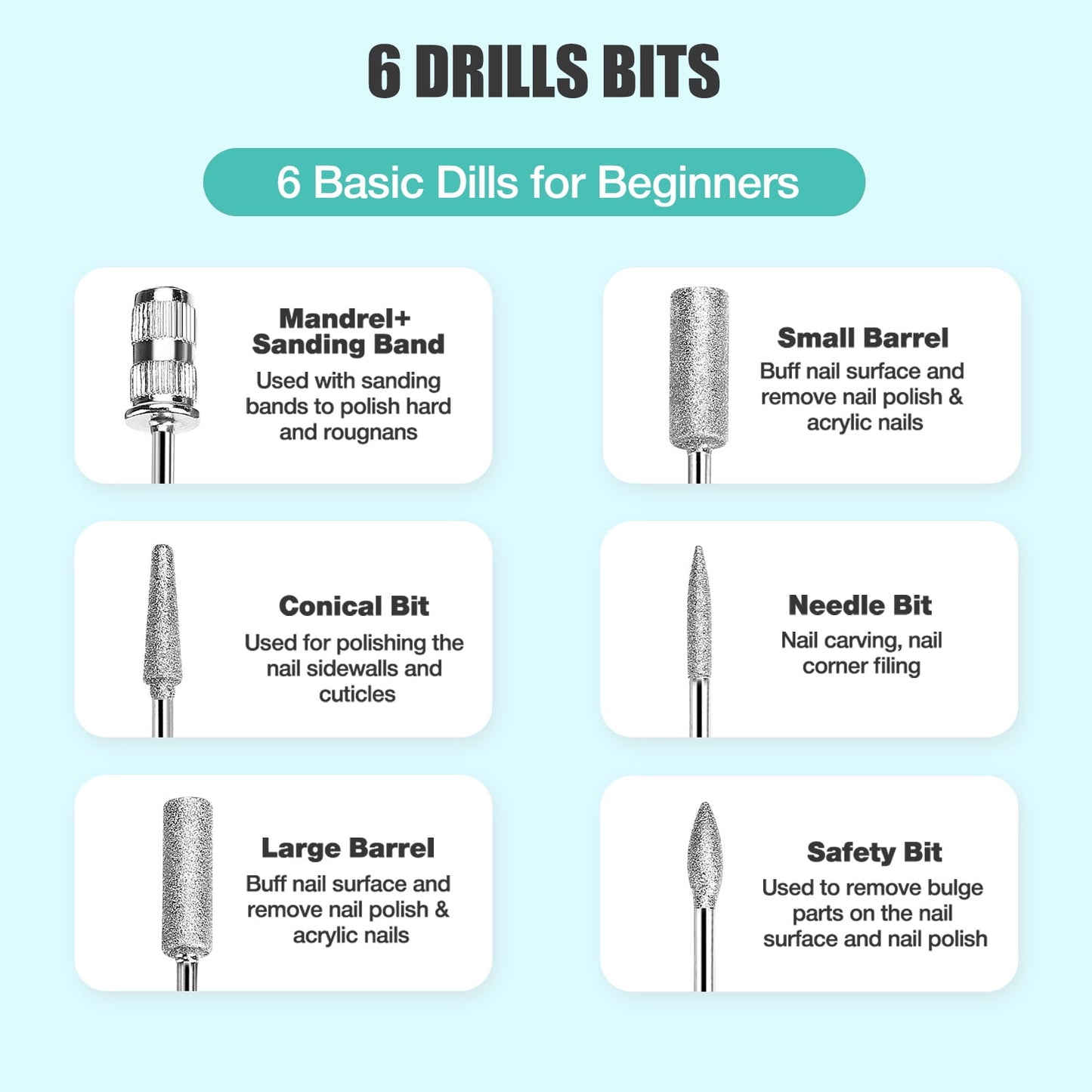 Livhil Electric Nail Drill Machine Nail File Portable Nail Tools with Nail Drill Bits Sanding Bands