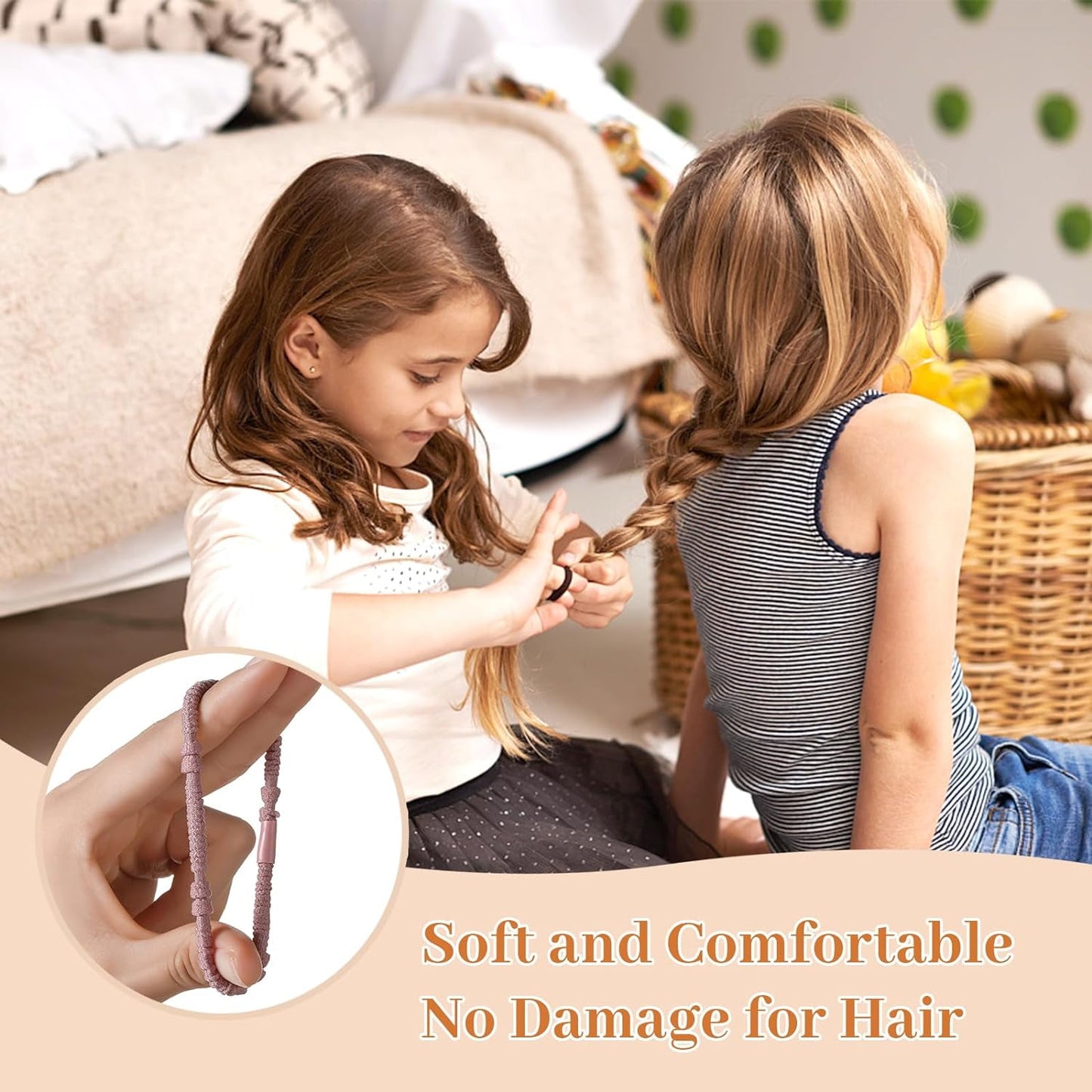 Livhil 25pcs Boho Hair Ties No Damage, Elastic Hair Bands for Women, Scrunchies for Ponytail Holders