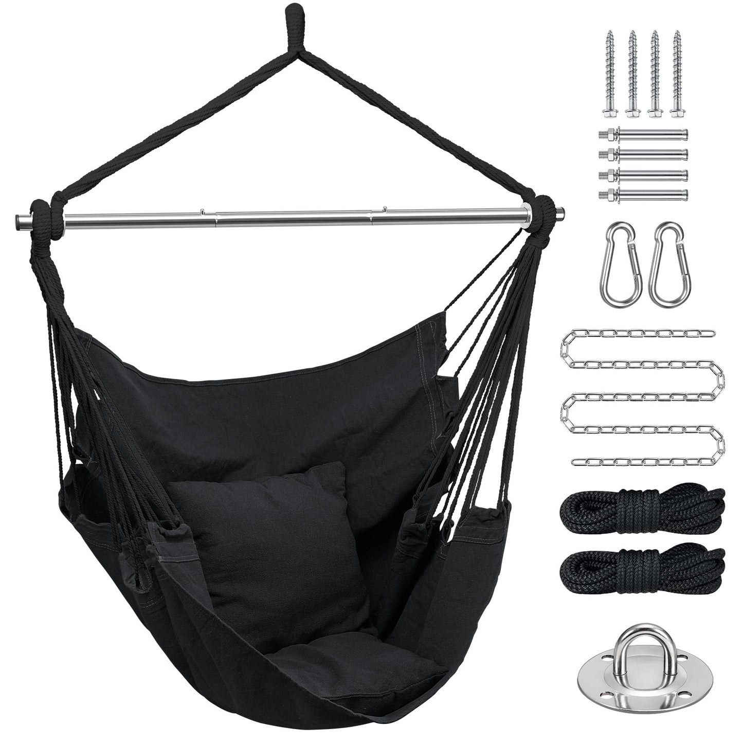 Livhil Hammock Chair Hanging Rope Swing, Outdoor Hanging Chair