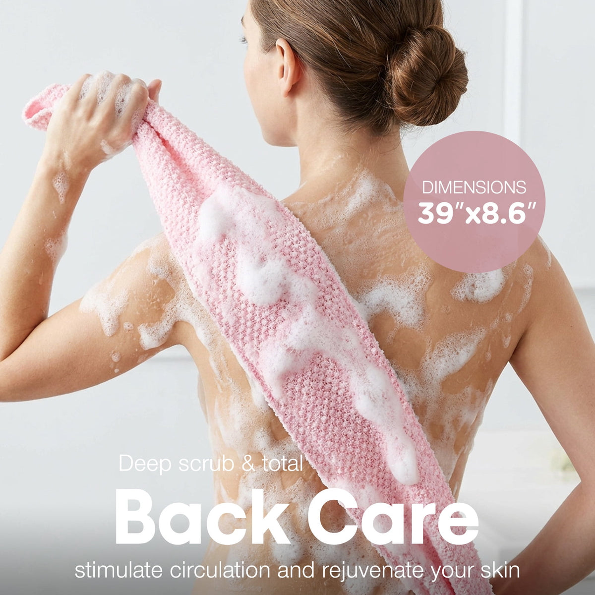 Livhil 2Pcs Exfoliating Shower Towel, Exfoliating Washcloth Stretchable Quick Dry, Exfoliating Towel for Body, Suitable for All Skin