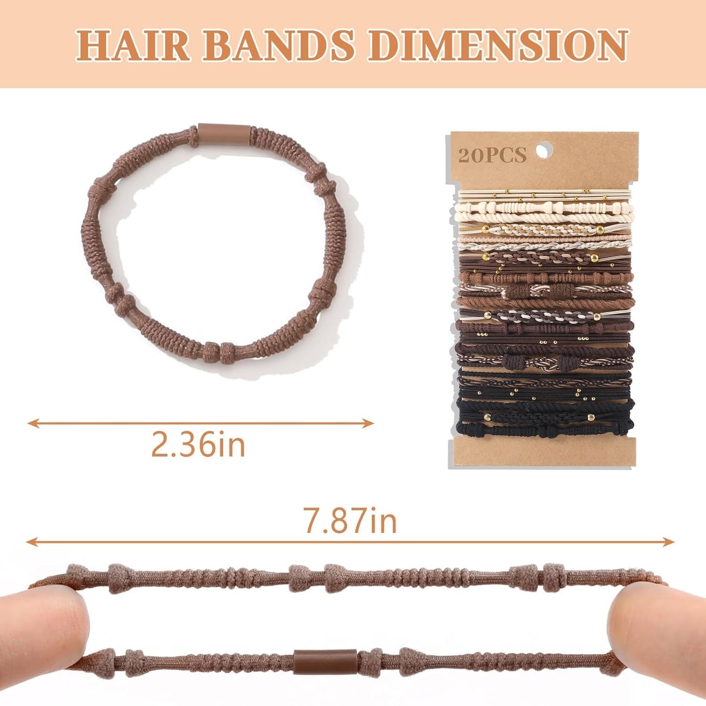 Livhil 25pcs Boho Hair Ties No Damage, Elastic Hair Bands for Women, Scrunchies for Ponytail Holders
