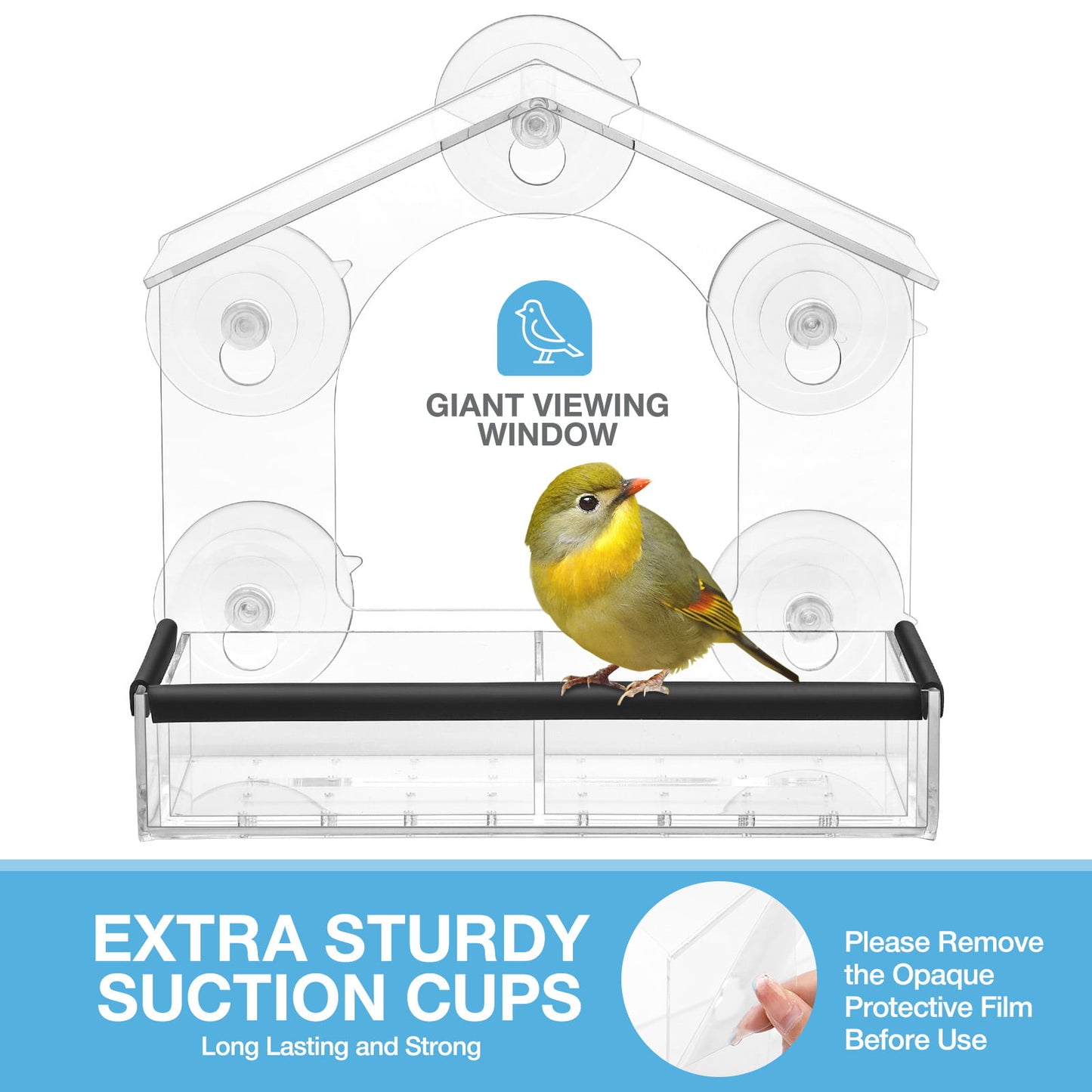 Livhil Window Bird Feeders with Strong Suction Cups, Bird Feeder Window