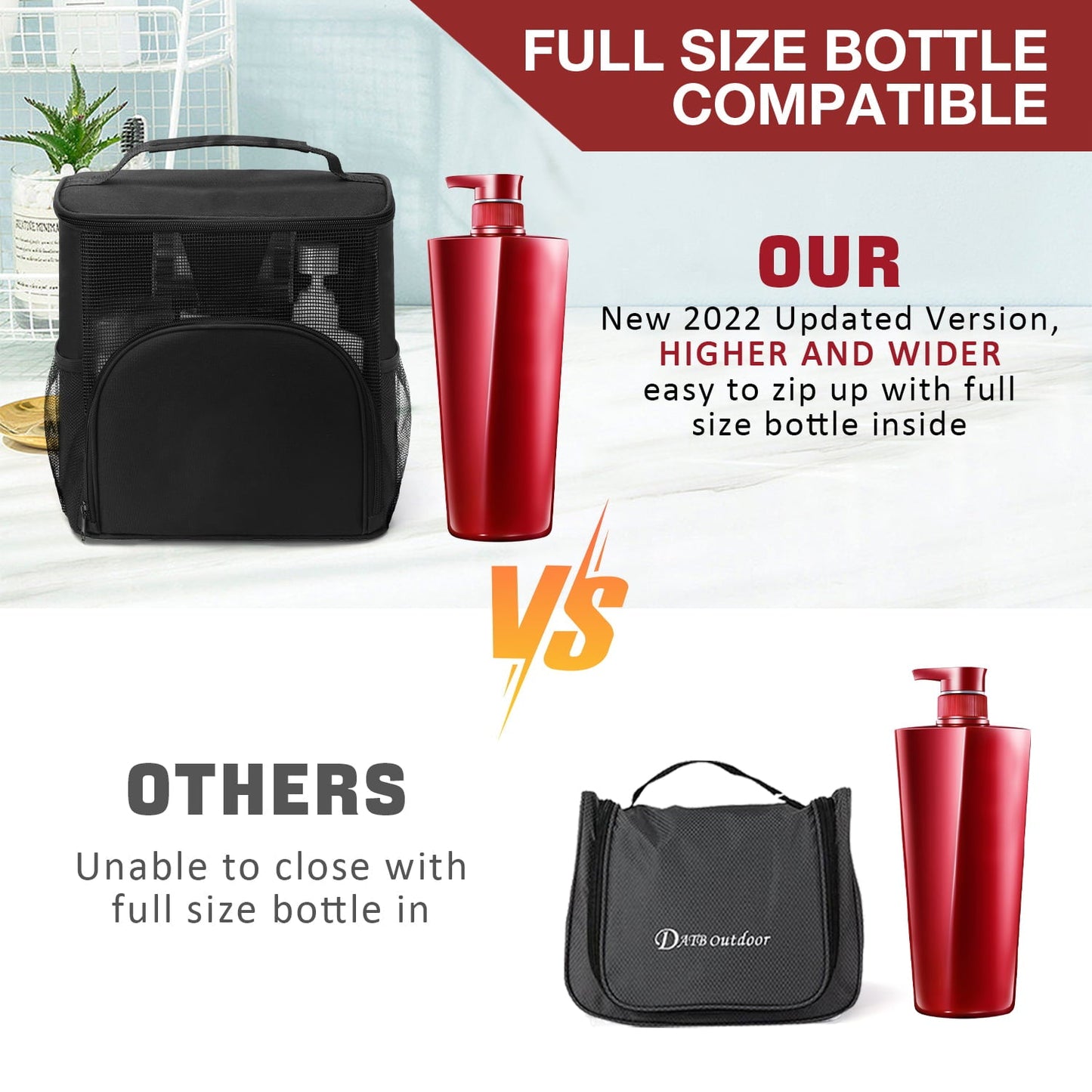 Livhil Shower Bag for College Dorm, Hanging Portable Mesh Gym Shower Caddy Toiletry Bag