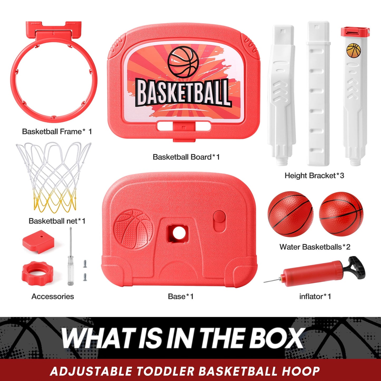 Ayieyill Pool Basketball Hoop, Swimming Pool Basketball Games with Pool Basketball Hoop Poolside and 2 Balls