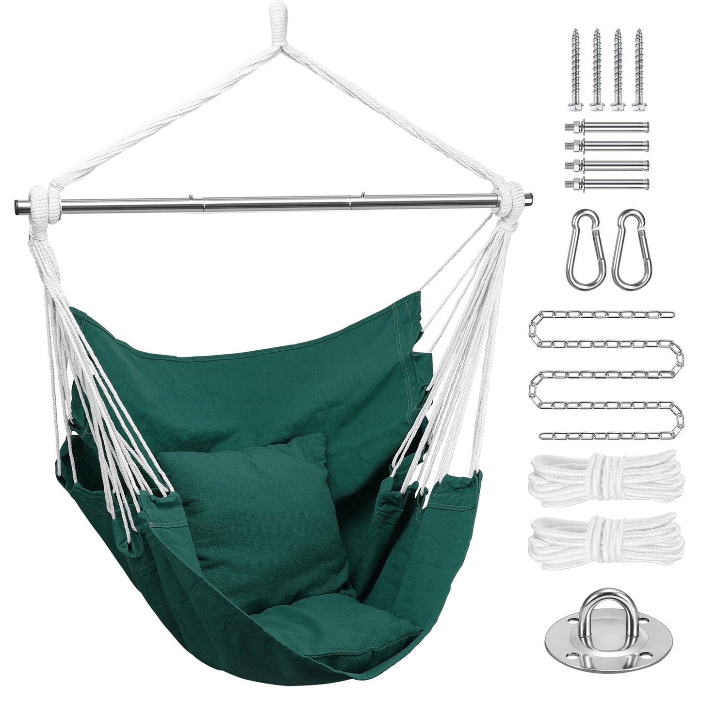 Livhil Hammock Chair Hanging Rope Swing, Outdoor Hanging Chair