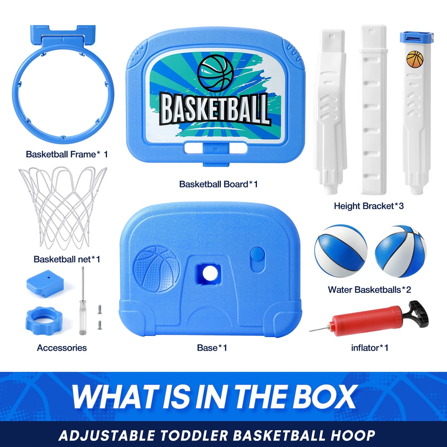 Ayieyill Pool Basketball Hoop, Swimming Pool Basketball Games with Pool Basketball Hoop Poolside and 2 Balls