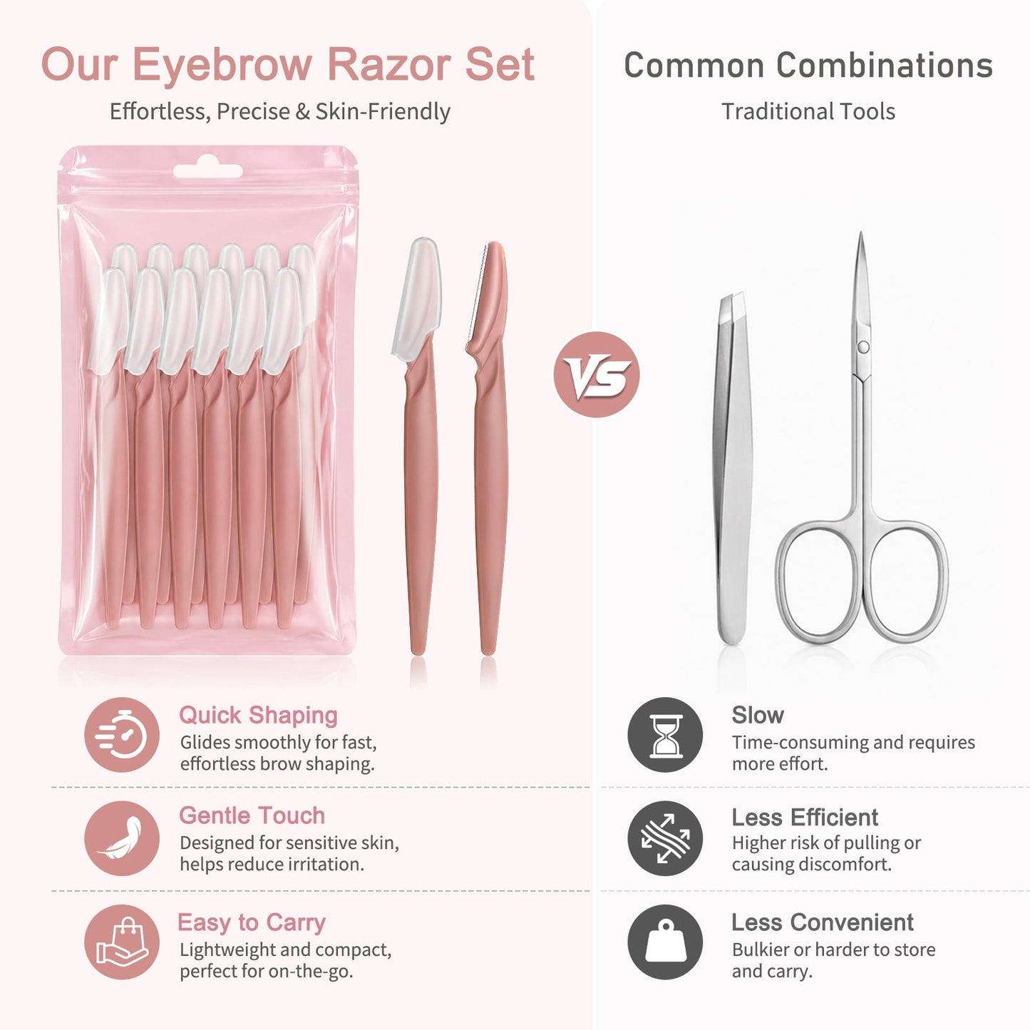 Livhil Dermaplane Razor for Women Face, 12Pcs Eyebrow Razor And Face Razors for Women&Men, Eyebrow Trimmer with Protective Cover(Terracotta)