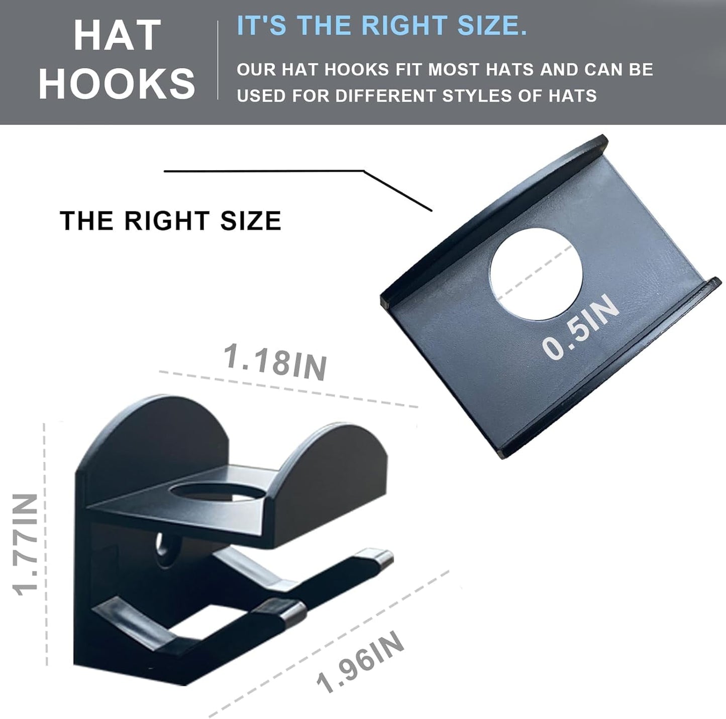 Livhil 20 Pack Adhesive Hat Hooks for Wall, Strong Hat Rack for Baseball Caps, Hat Display Rack Wall Mount