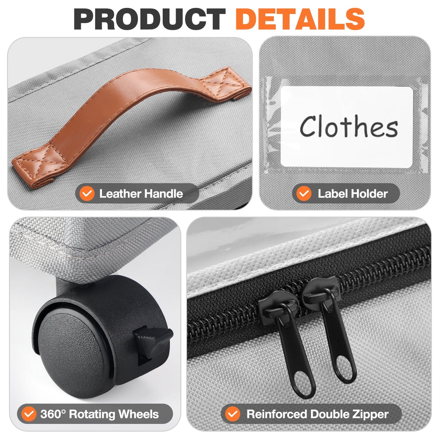 Livhil Under Bed Storage with Wheels, 2Pack Under Bed Storage Containers, Under Bed Shoe Storage and Bins  (Gray)